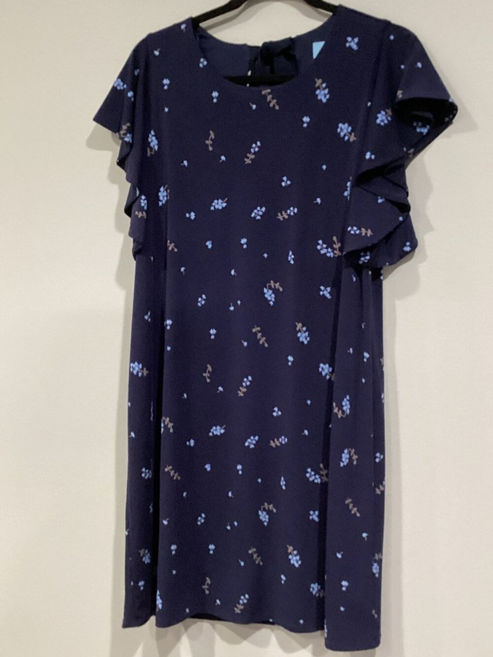 Cece Blue Floral Dress With Tie Back – Medium